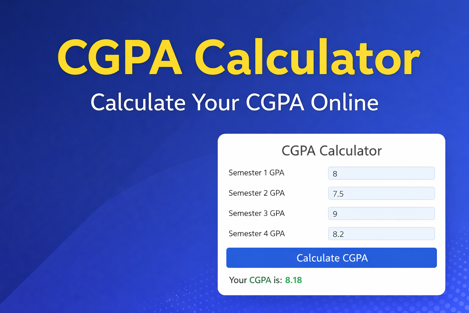 CGPA Calculator Tool